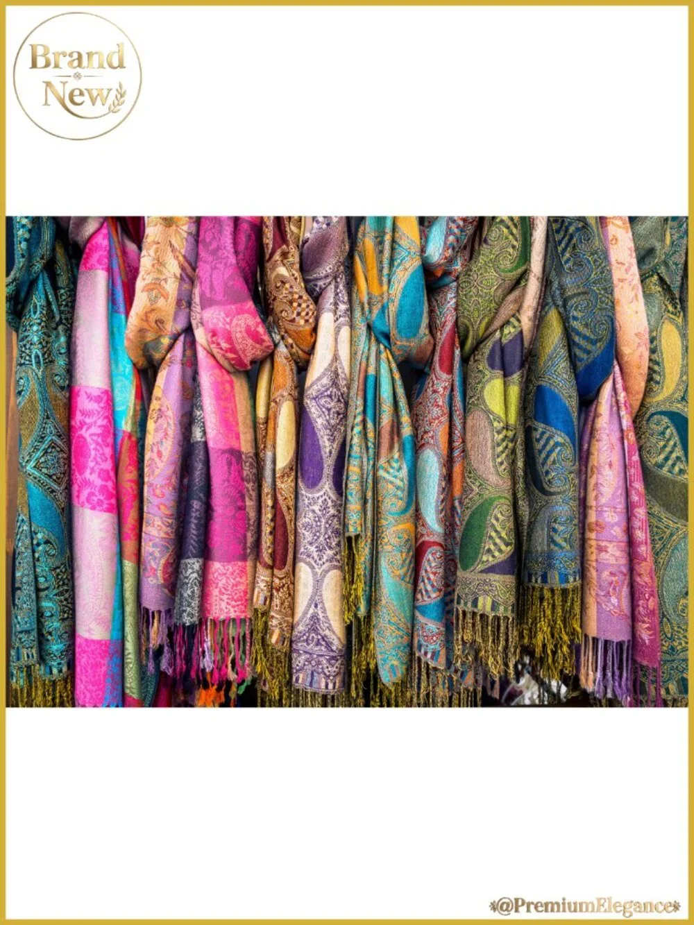 Viscose Acrylic Pashmina Shawl Wrap Women Paisley Evening Scarf